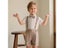 Children's Khaki Striped Suit Set Boy's Suspenders Long Shorts Vest Shirt Carousel 6