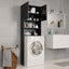 Washing Machine Cabinet Black 64x25.5x190 Cm Engineered Wood Nbbbxn Carousel 3