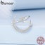 925 Sterling Silver 1PC Star and Moon Ear Cuff Pave Setting CZ Shiny Ear Clip... Carousel 3