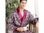 Men Silk Long-sleeved Big Size 5XL Bathrobe Geometric Print V-neck Satin Carousel 1