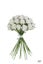 Artificial Rosebud Bush x 28 heads - White - Set of 4 Carousel 1