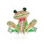 Playful Gold-Tone Frog Brooch with Colorful Rhinestone Accents Carousel 2