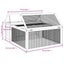 Rabbit Hutch Grey 117.5X97X47.5 Cm Solid Wood Pine Oixxni Carousel 3