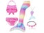 5Pcs/Set Girls Mermaid Tail Swimsuit Children The Little Mermaid Costume Carousel 8