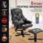 Massage Recliner Chair PU Leather Full Body 8-Point Heated Office Chair Black Carousel 4