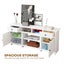 Farmhouse TV Stand Unit White Modern Rustic Kitchen Buffet Table with Barn Doors Carousel 3