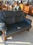 1285 RETRO LEATHER OAK FRAME 2 SEATER COUCH Carousel 2