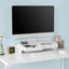 White Monitor Stand Desk Organizer With 2 Drawers Carousel 3