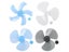 Three/Five Leaves Household Fan Blade With Nut Cover Fan Blades For Standing Carousel 3