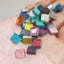 100pcs Glitter Shiny Glass Mosaic Tiles 1cm Square 0.4cm Thickness DIY Crafts Carousel 4