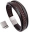 Mens Leather Cuff Bracelet Adjustable With Magnetic Clasp Carousel 1