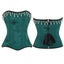 Green Floral Jacquard Overbust Corset Pearl Tassel Bustier Top For Women Carousel 1