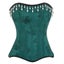 Green Floral Jacquard Overbust Corset Pearl Tassel Bustier Top For Women Carousel 3