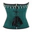 Green Floral Jacquard Overbust Corset Pearl Tassel Bustier Top For Women Carousel 4