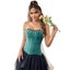 Green Floral Jacquard Overbust Corset Pearl Tassel Bustier Top For Women Carousel 5