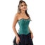 Green Floral Jacquard Overbust Corset Pearl Tassel Bustier Top For Women Carousel 6