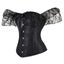 Floral Lace-Up Plus Size Corset Top With Sleeves S-6Xl Carousel 4