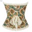 Sunflower Print Lace Trim Bustier Corset Front Busk Closure Back Lace Boned R... Carousel 5