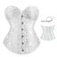 Strapless Victorian Overbust Corset 12 Spiral Steel Boned Jacquard Brocade Pl... Carousel 1