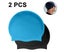 blue+black-Long Hair Swim CapSilicone Swimming Caps for Girls, Kids, Adu Carousel 1