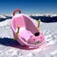 Snow sled Benny Bear W Wheels Sled Pink Carousel 1