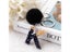 1Pc Black Pompom Letter Keychain Glitter Gradient Resin Car Mirror Accessory Carousel 3