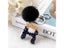 1Pc Black Pompom Letter Keychain Glitter Gradient Resin Car Mirror Accessory Carousel 6