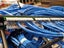 Large Lot of CAT6 Network Cable w/ 11x Server Tower Plug Ports Carousel 10