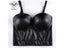 Wechery Women Leather Corset Top Crop Bustier Gothic Bra Push Up Bodice Sexy Carousel 7