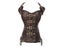 Leather Gather Waist Fashion Slim Fit Halt Top Palace Corset Women Coffee Black Carousel 1