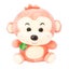 Monkey 25cm - Peach Carousel 1