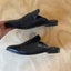 EOS Black Leather Crocodile Embossed Keen Mules Size 38 Wide Carousel 2