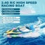 RC Boat 30+ KPH Remote Control Speedboat Racing Boats 60Min 3 Speeds Self Carousel 7