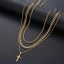 Men's Titanium Steel Cross Necklace Stack with 18k Gold Detailing Carousel 1