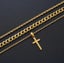 Men's Titanium Steel Cross Necklace Stack with 18k Gold Detailing Carousel 2