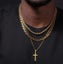 Men's Titanium Steel Cross Necklace Stack with 18k Gold Detailing Carousel 3