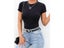 Casual Basic Black White Bodysuit Women Summer Short Sleeve Woman Body Top Carousel 1