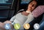 2 in 1 Jacquard Travel Pillow Blanket Packable Travel Blanket for Airplane-Pink Carousel 6