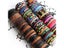 20Pcs/Lot Handmade Retro Vintage Leather Cuff Bracelets Colorful Bangle Jewelry Carousel 3