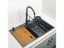 Matte Black Nano Kitchen Sink Above Mount Washing Basin With Chopping Board 304 Carousel 3
