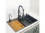 Matte Black Nano Kitchen Sink Above Mount Washing Basin With Chopping Board 304 Carousel 4