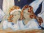 Jesus and Angels | Original Mixed Media Illustration on Canvas $1 RESERVE WEEK! Carousel 14