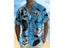 Men's Shirt Tops Cute Graffiti Print Lapel Bowling Shirt Short Sleeve Casual Carousel 7