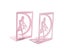 2Pcs Pink Girl Bookends Non-slip Bookcase Heavy Duty Iron Bookcase Desktop Carousel 5
