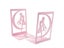 2Pcs Pink Girl Bookends Non-slip Bookcase Heavy Duty Iron Bookcase Desktop Carousel 7