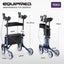 Equipmed Upright Rollator Walker With Forearm Support Rests Mobilty Aid Seat Blu Carousel 2