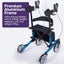 Equipmed Upright Rollator Walker With Forearm Support Rests Mobilty Aid Seat Blu Carousel 3