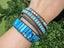 Blue Jasper Tubestone Leather Wrap Bracelet Carousel 2