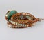Azurea Gold Gilded Stone Beaded Leather Wrap Bracelet Carousel 6