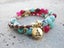 Peruvian Turquoise, Pink Fuchsia Agate in 27 Bead Mala Bracelet Carousel 9